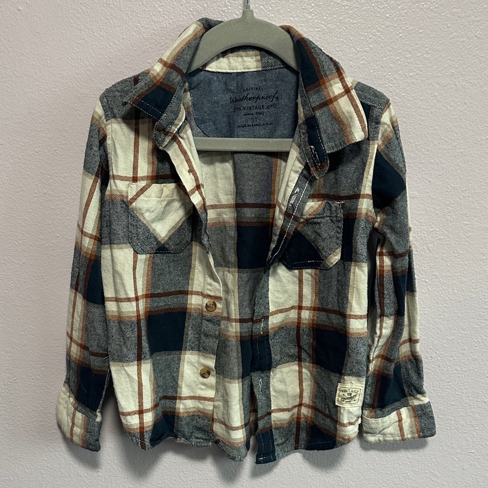 Weatherproof Blue Flannel Button-Up Shirt